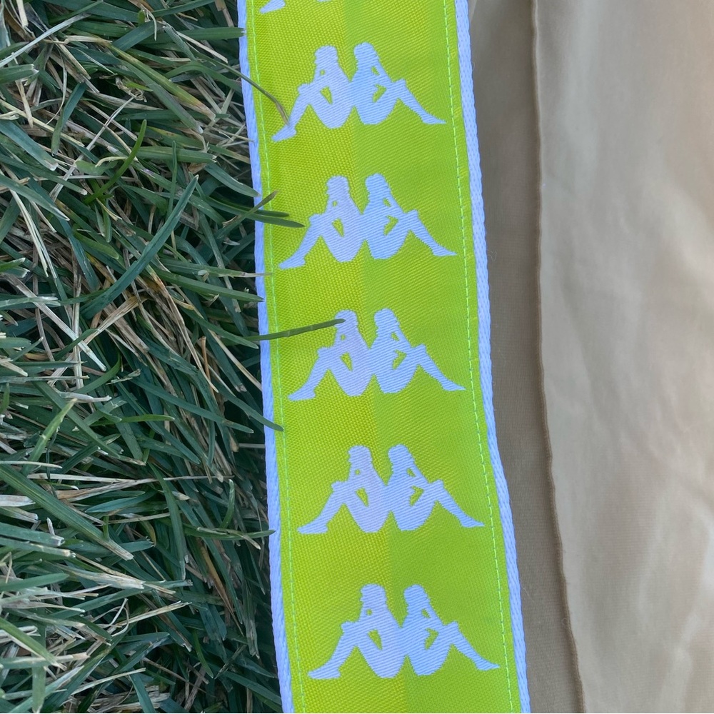 Kappa Banda RARE Drawstring Pocket Tan Neon Sweats Trackpants Joggers Sweatpants - Picture 4 of 10